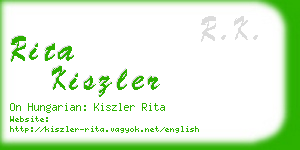 rita kiszler business card